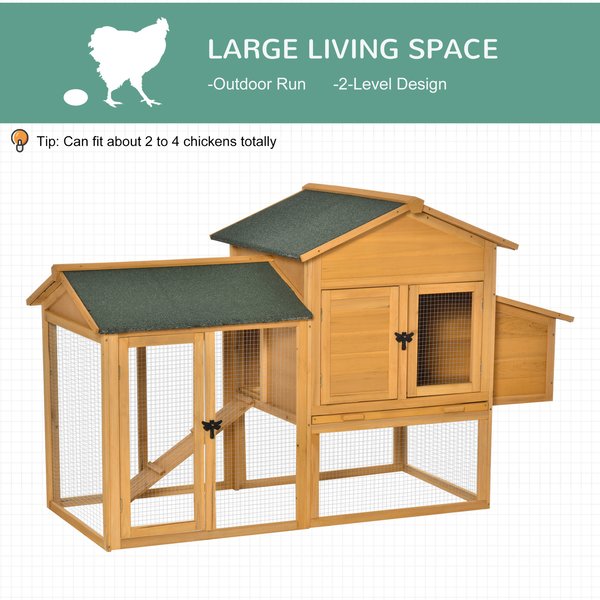 Deluxe 168cm Chicken Coop Small Animal Habitat Hen House W/ Run Nesting Box