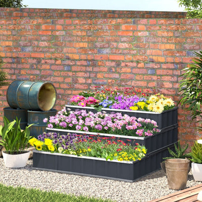 3 Tier Raised Garden Bed- Grey