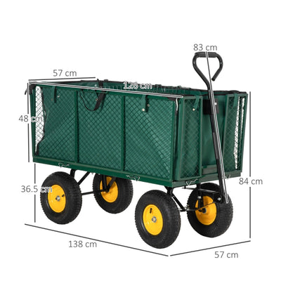 4 Wheel Trolley Cart Dump Wheelbarrow Tipper Truck