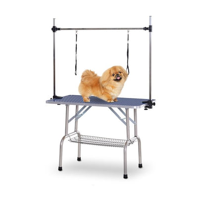 Dogs Adjustable Height Rubber Top Grooming - Blue