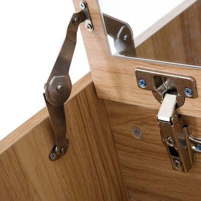 Dressing Table With Mirror And Stool - Wood Grain Colour