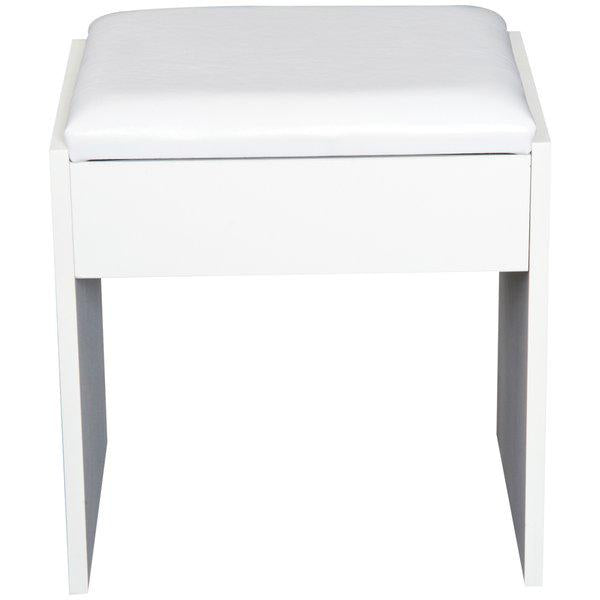 Dressing Table With Flip-up Mirror And Padded Stool - White