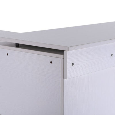 Dual-Use Adjustable L-Shaped Computer Desk - White