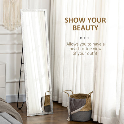 HOMCOM Full Length Mirror Free Standing Mirror Dressing Mirror with PS Frame for Bedroom, Living Room