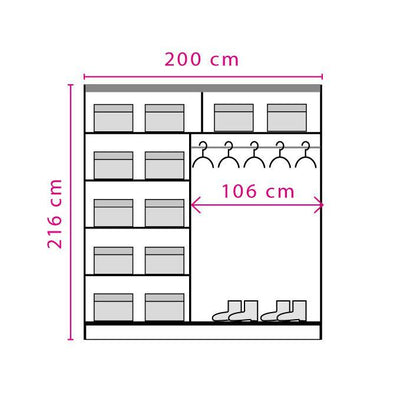 Tappers Sliding Door Wardrobe 200cm