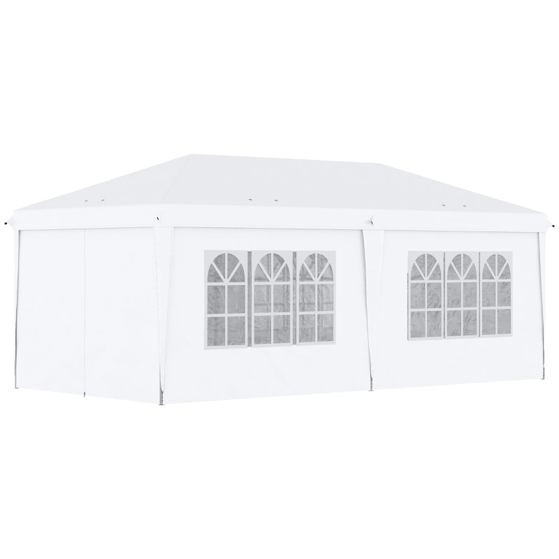 3 X 6 M Pop Up Gazebo With Sides And Windows, White