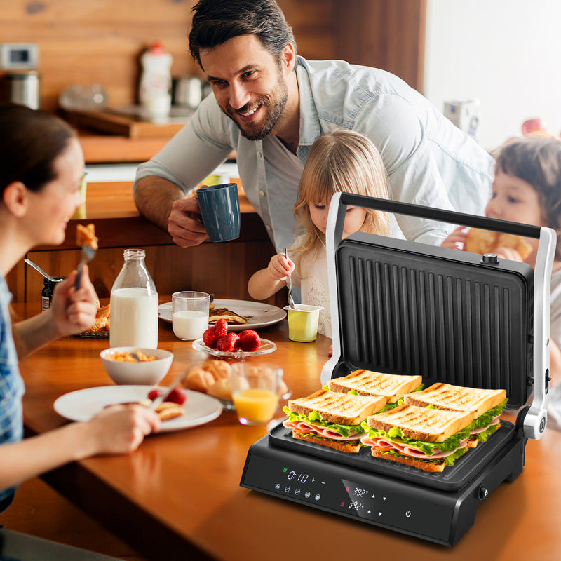 3 in 1 Indoor Grill with 180-degree Opening Design and 5 Auto Cooking Modes