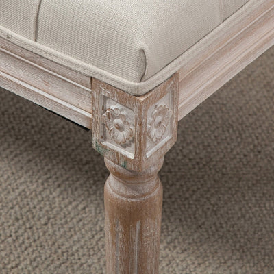 Bed End Stool Accent Bench- Beige