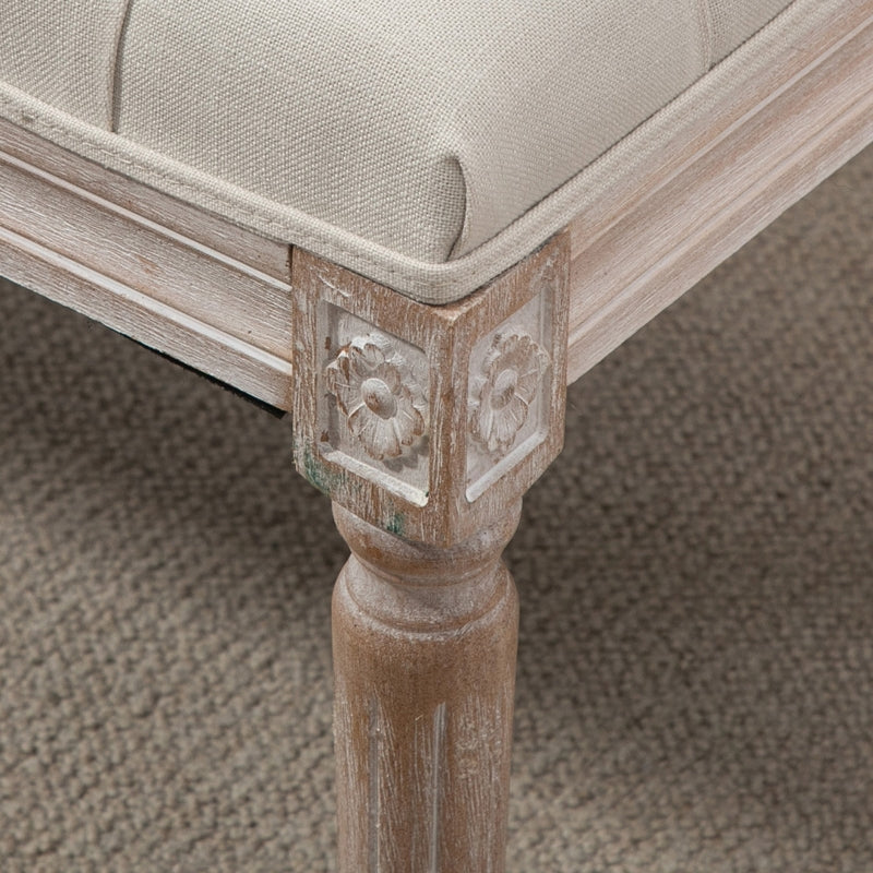 Bed End Stool Accent Bench- Beige