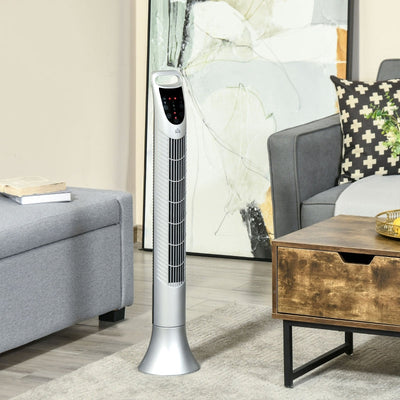 36'' Freestanding Tower Fan, Silver