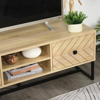 Chevron Four-Compartment TV Stand