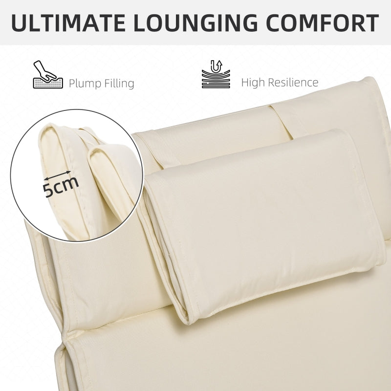 Garden Lounger Cushion- Cream White