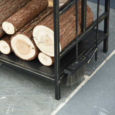 2-tier Heavy Duty Firewood Rack , Gold