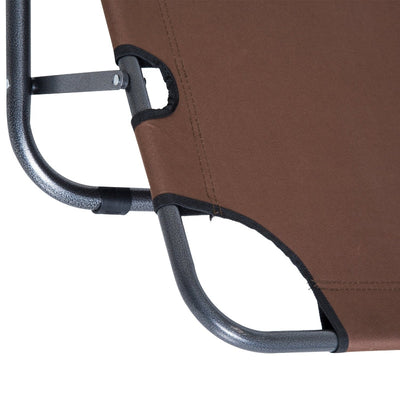 Metal Frame 2 In 1 Lounger W/ Pillow Brown