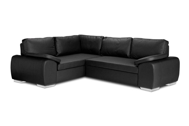 Eliza Leather Corner Sofa Bed + Storage