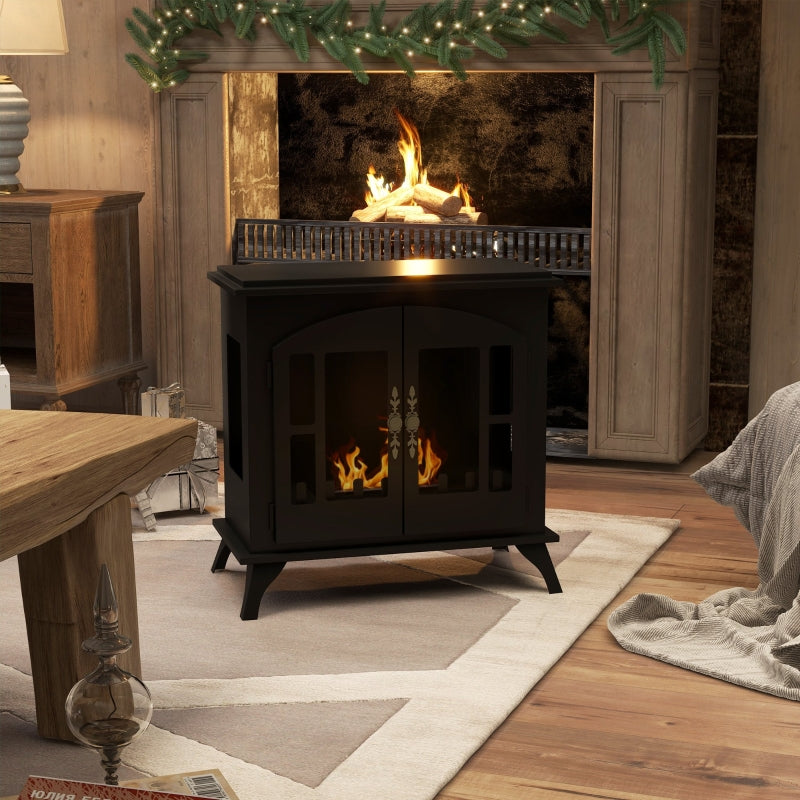 Freestanding Ethanol Fireplace Stove, Black