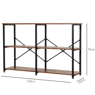 3-Tier Industrial Style Shelf , Brown