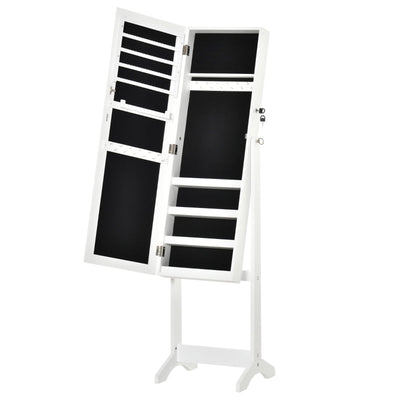 Jewellery Cabinet With Full-Length Mirror, White