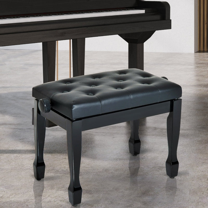 PU Leather Upholstered Piano Stool, White