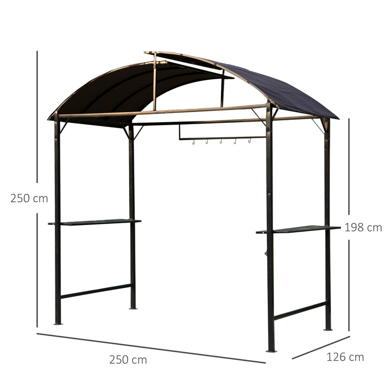 Outsunny Metal Gazebo Marquee-Coffee