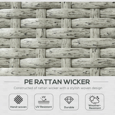 5 PCs PE Rattan Lounger- Beige