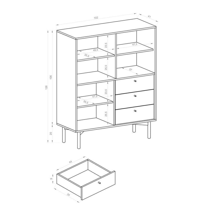 Bassick Tall Sideboard Cabinet