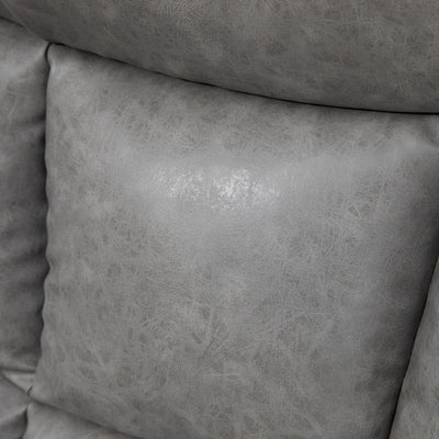 Faux Leather Reclining Armchair - Grey