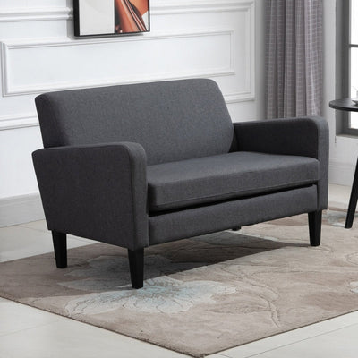 Two-Seater Slanted Back Sofa - Grey