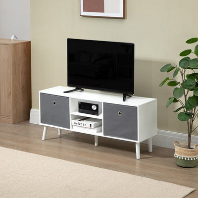 TV Unit With Storage For TVs Up 50'' - White Grey