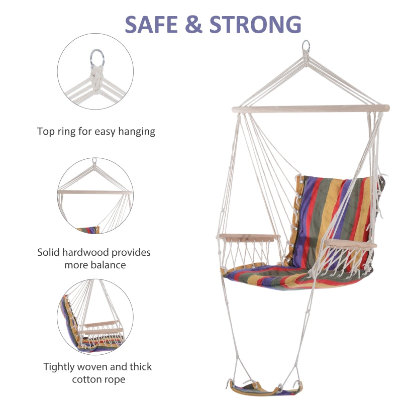 Outdoor Hammock Hanging Rope Chair - (Red)