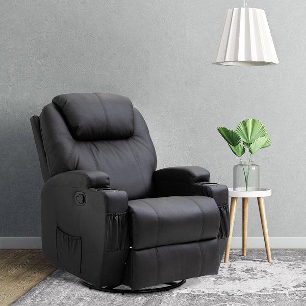 Faux Leather Electric 8-Point Vibration Massage Recliner Sofa Chair With Remote