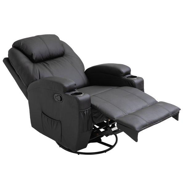 Faux Leather Electric 8-Point Vibration Massage Recliner Sofa Chair With Remote