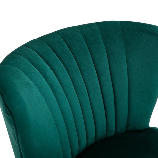 Faux Velvet Vertical Tufted Accent Chair - Green