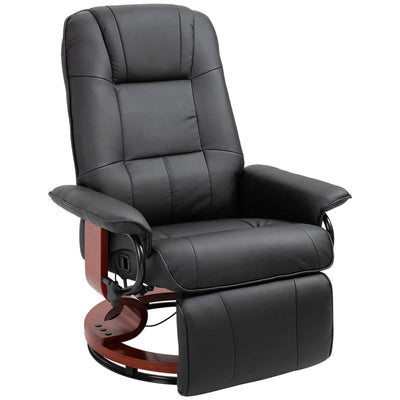 Faux Leather Manual 145° Recliner Chair - Black