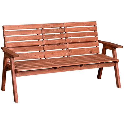 3 Seater Outdoor Garden Bench - Wood Tone