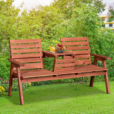 3 Seater Outdoor Garden Bench - Wood Tone