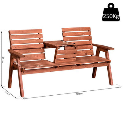 3 Seater Outdoor Garden Bench - Wood Tone