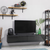 Floating tv online shelf grey