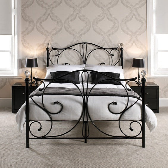 Florence Black Metal Double Bed