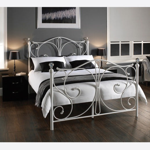 Florence White Metal Double Bed