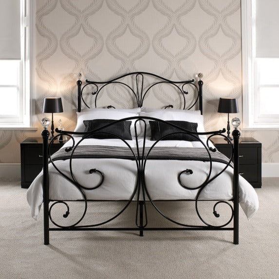 Florence Black Metal Kingsize Bed