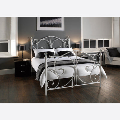 Florence White Metal Kingsize Bed