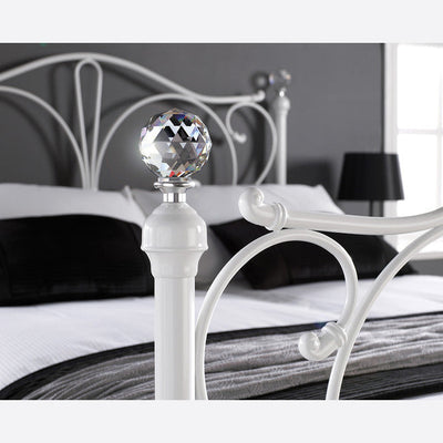 Florence White Metal Kingsize Bed