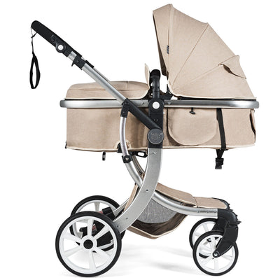 2 in 1 Foldable Baby Stroller with Rain Cover and Mosquito Net-Beige