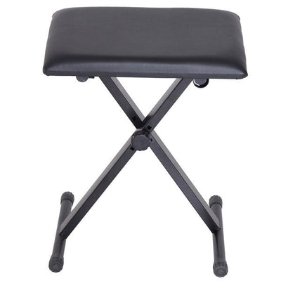 Foldable Piano Stool Padded Seat Adjustable Height Bench X Frame- Black