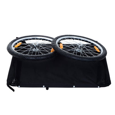 Outdoor Folding Cargo Bicycle Trailer With Cover - Black/White