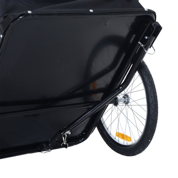 Outdoor Folding Cargo Bicycle Trailer With Cover - Black/White