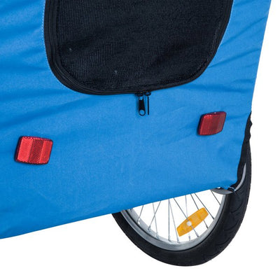 Folding Bicycle Pet Trailer W/Removable Cover - Blue/Black