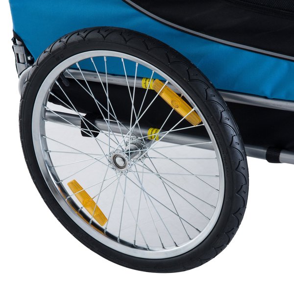 Folding Bicycle Pet Trailer W/Removable Cover - Blue/Black