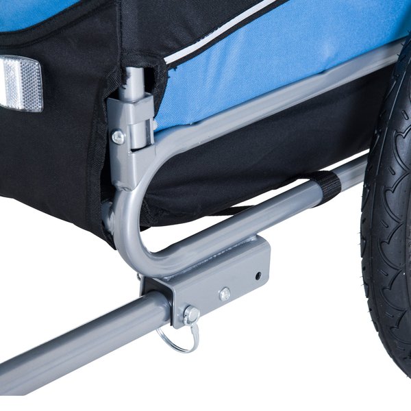 Folding Bicycle Pet Trailer W/Removable Cover - Blue/Black